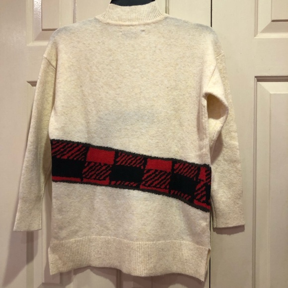 Loft Wool Blend Dachshund Buffalo Plaid Sweater Size SP NWT - Picture 4 of 6